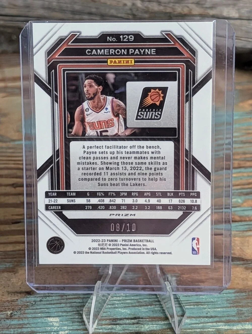 2022-23 Panini Prizm Gold Shimmer Cameron Payne 08/10